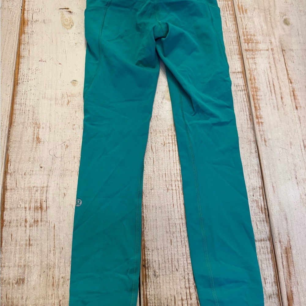 Lululemon high rise Vibrant Teal Leggings Women size 2 - Picture 2 of 11